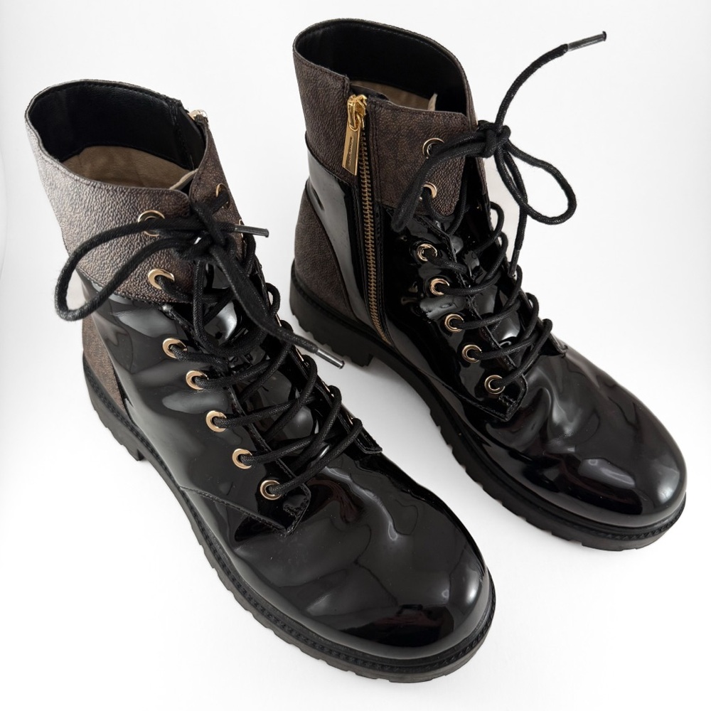 MICHAEL Michael Kors Women's Alistair Lace-Up Lug Sole Combat Booties - Picture 2 of 12